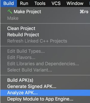 Analyze your build with the APK Analyzer, Android Studio